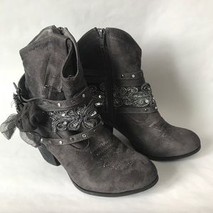 Gray Heeled Boots